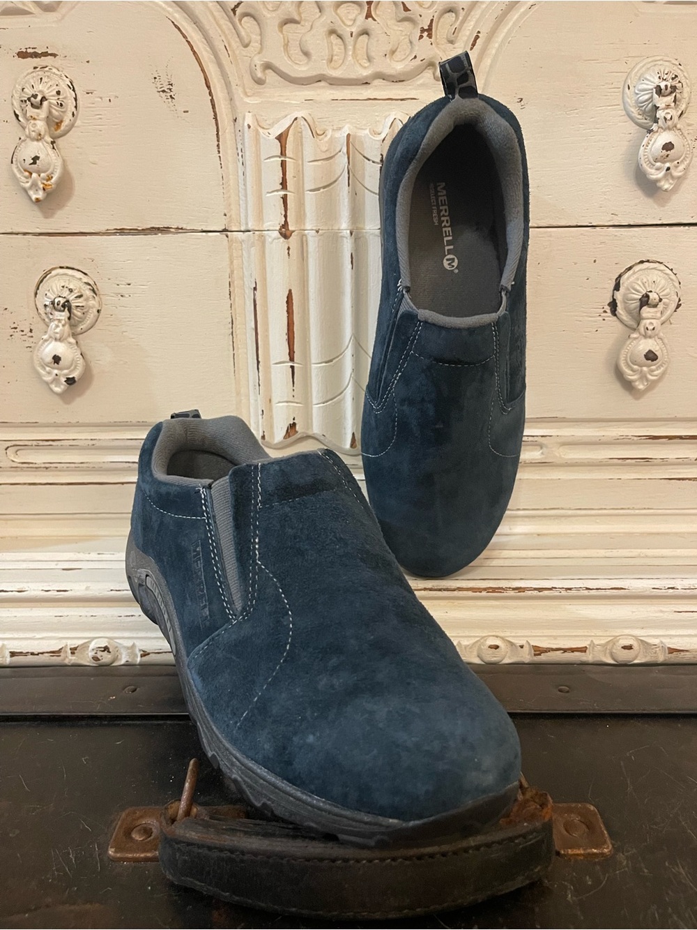 Merrell Youth Dark Blue Suede Slip-On Loafers